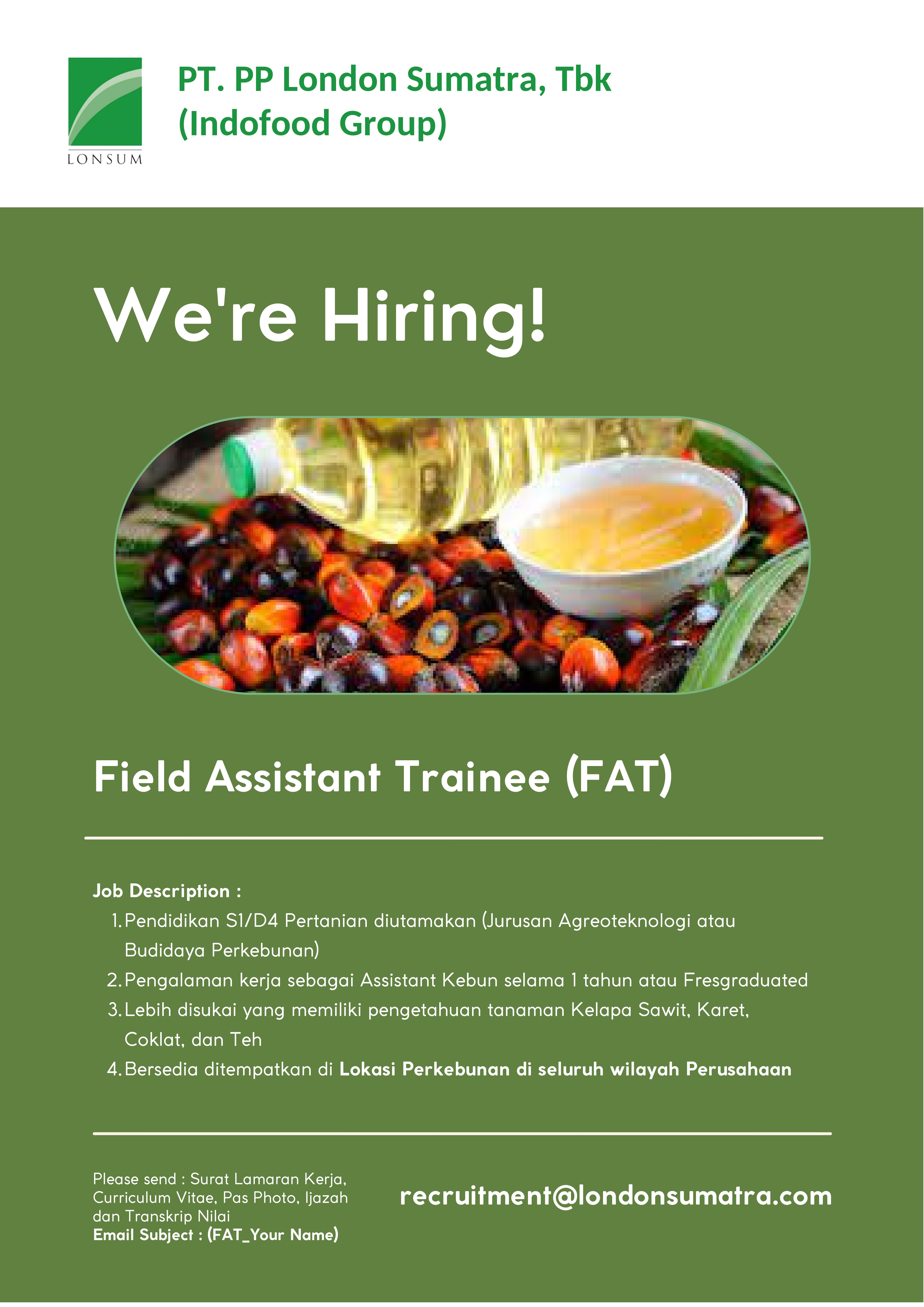 Field assistant trainee (FAT)
