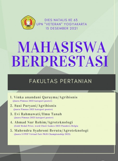 Mahasiswa Berprestasi dari FP mendapat Penghargaan dalam Dies Natalis UPN ke 63