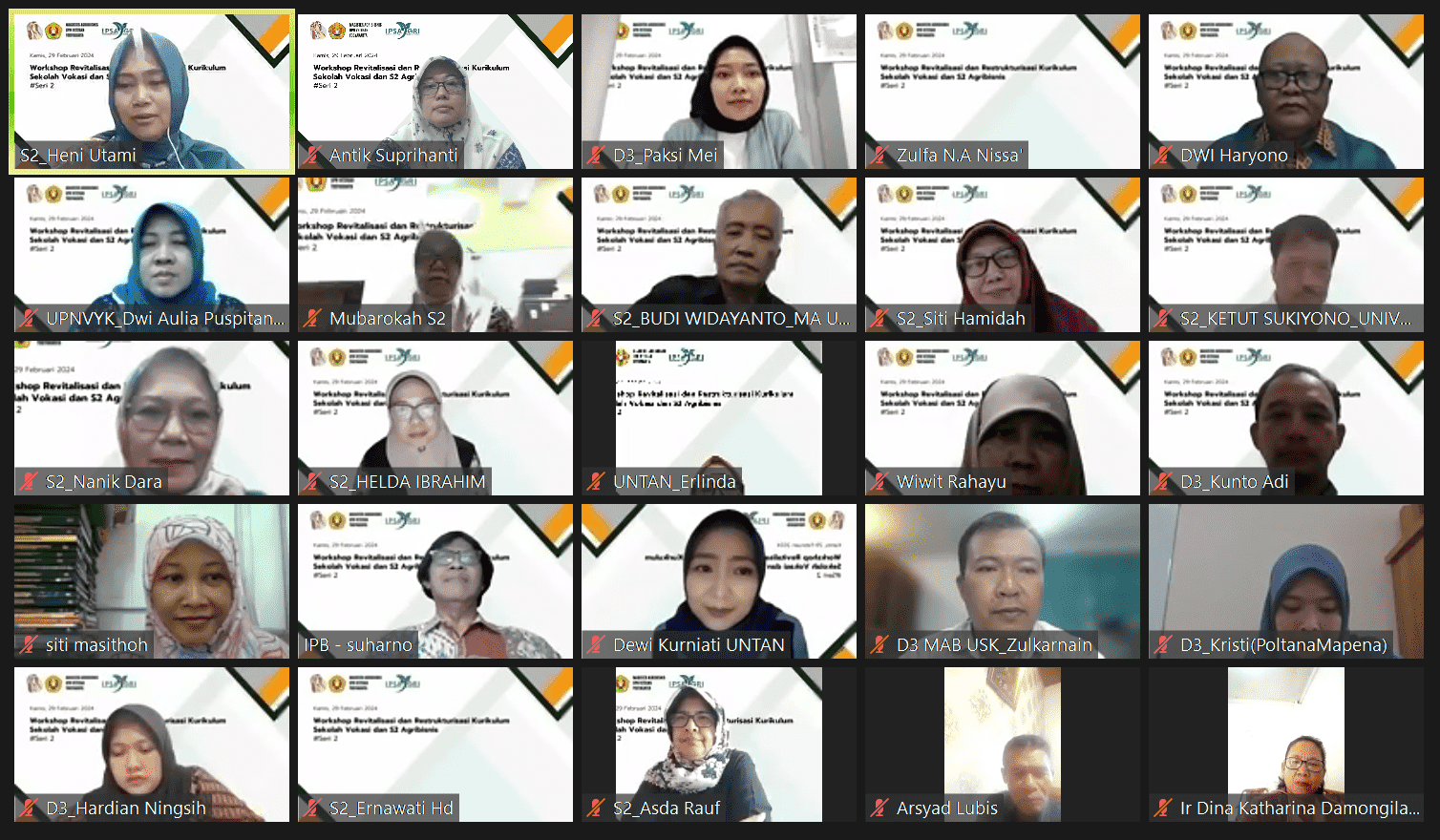 Prodi S2 Magister Agribisnis Fakultas Pertanian menjadi host dalam Workshop Kurikulum